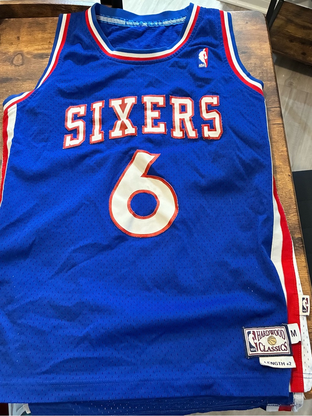 Hardwood Classics Philadelphia Sixers Blue #6 Basketball Jersey